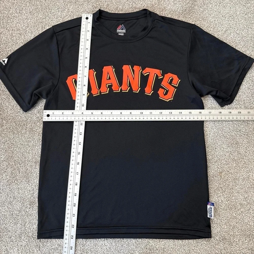 New Majestic San Francisco Giants Boys Medium Black MLB Baseball T-Shirt Youth